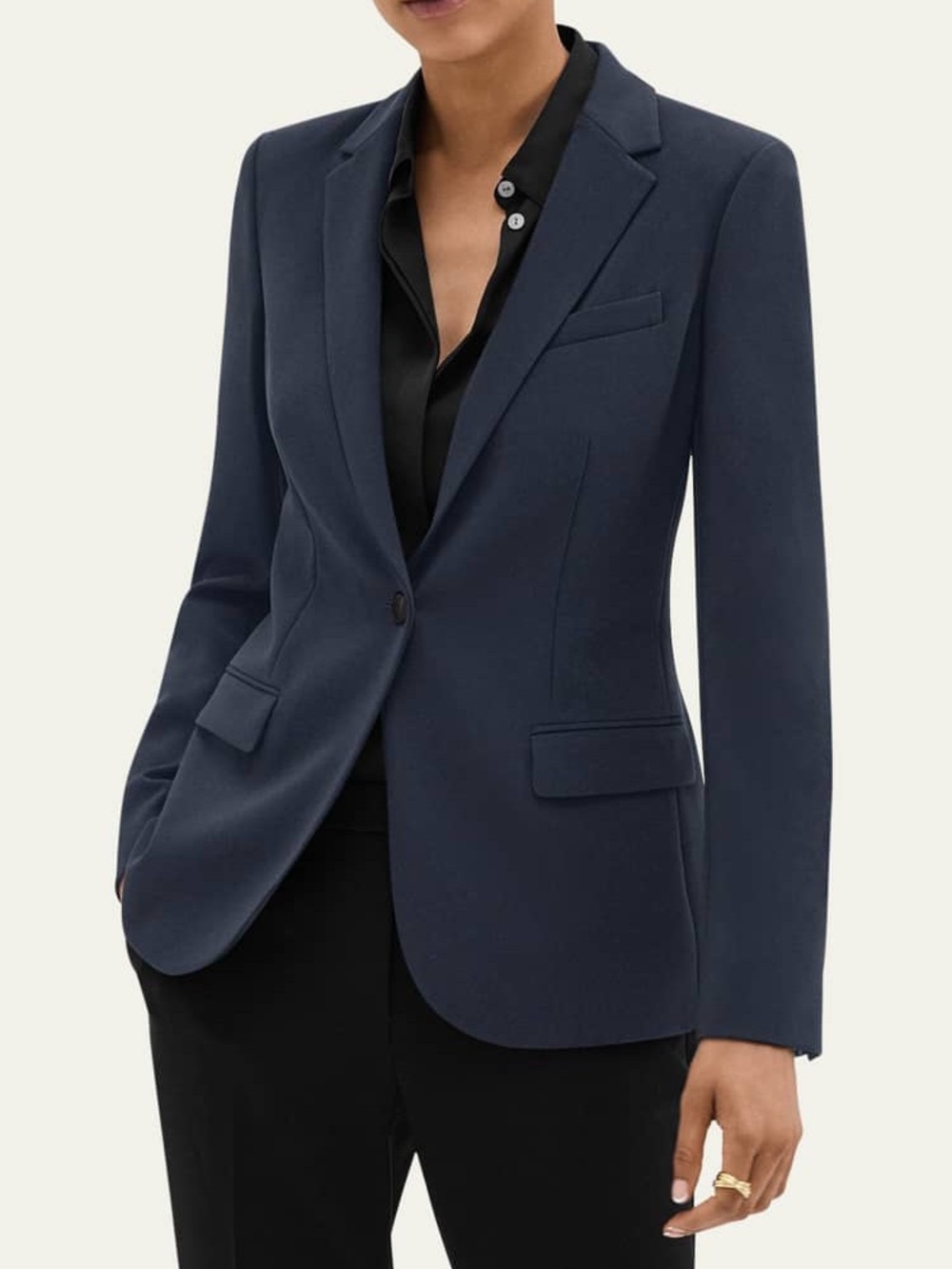 Theory Wool Blend Blazer | Classic Tailored Fit | Navy | Size 10